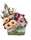 Gerberas and Roses in a Basket