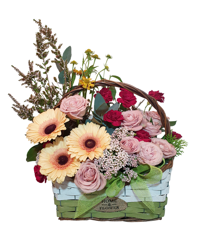 Gerberas and Roses in a Basket