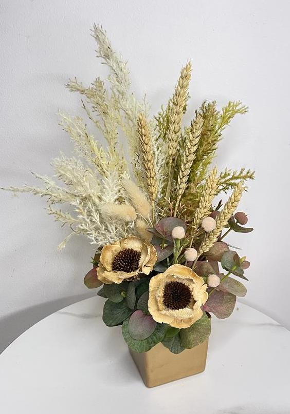 Golden Rustic Splendour Mini Square Vase
