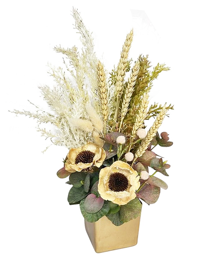 Golden Rustic Splendour Mini Square Vase