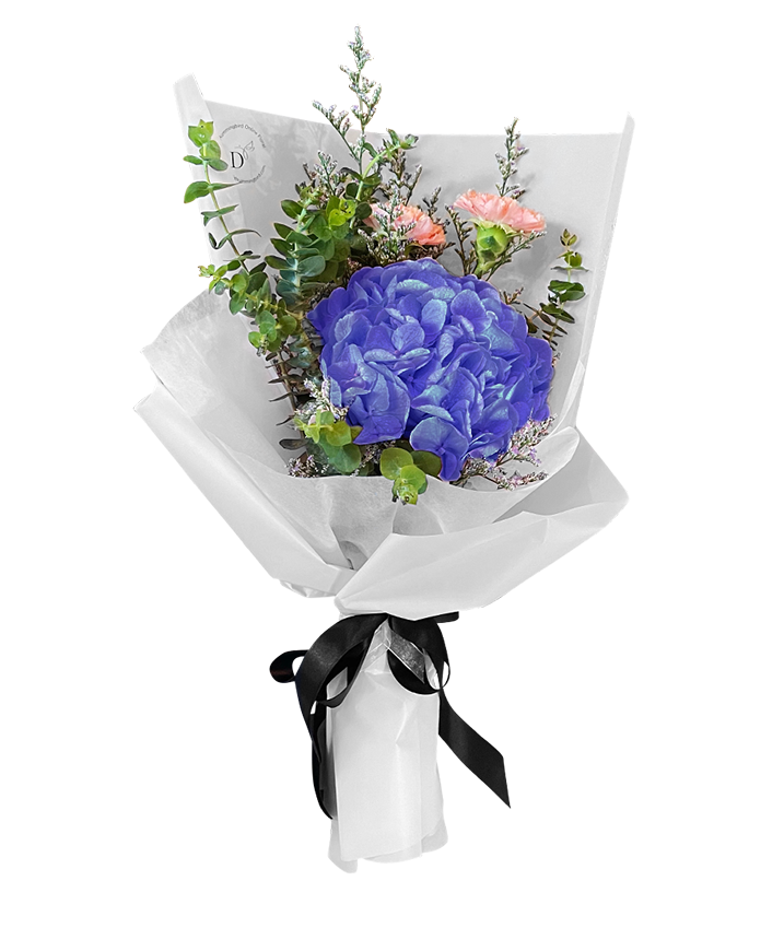 Indigo Blue Hydrangea Bouquet