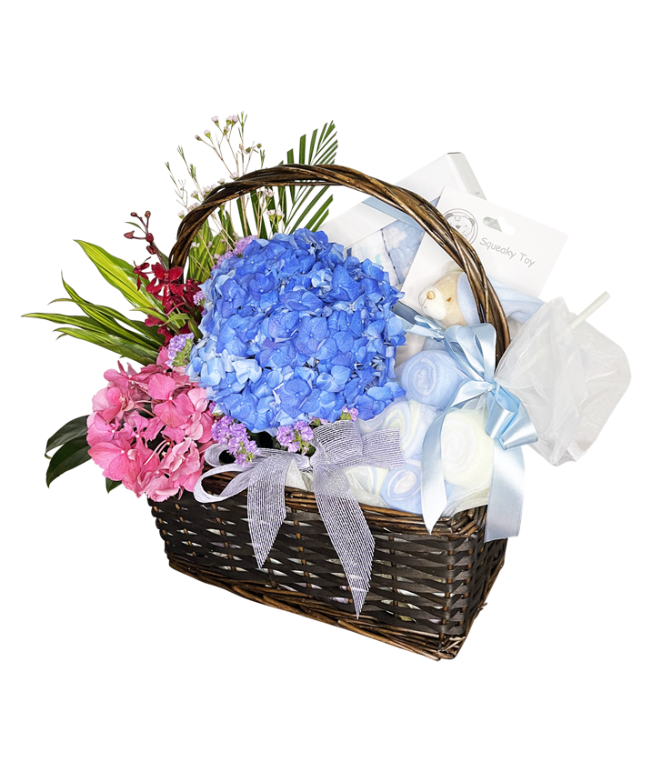 Joyful Blessings Baby’s Floral Basket & Hapers