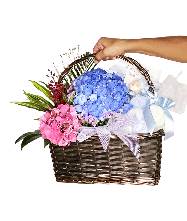 Joyful Blessings Baby’s Floral Basket & Hapers