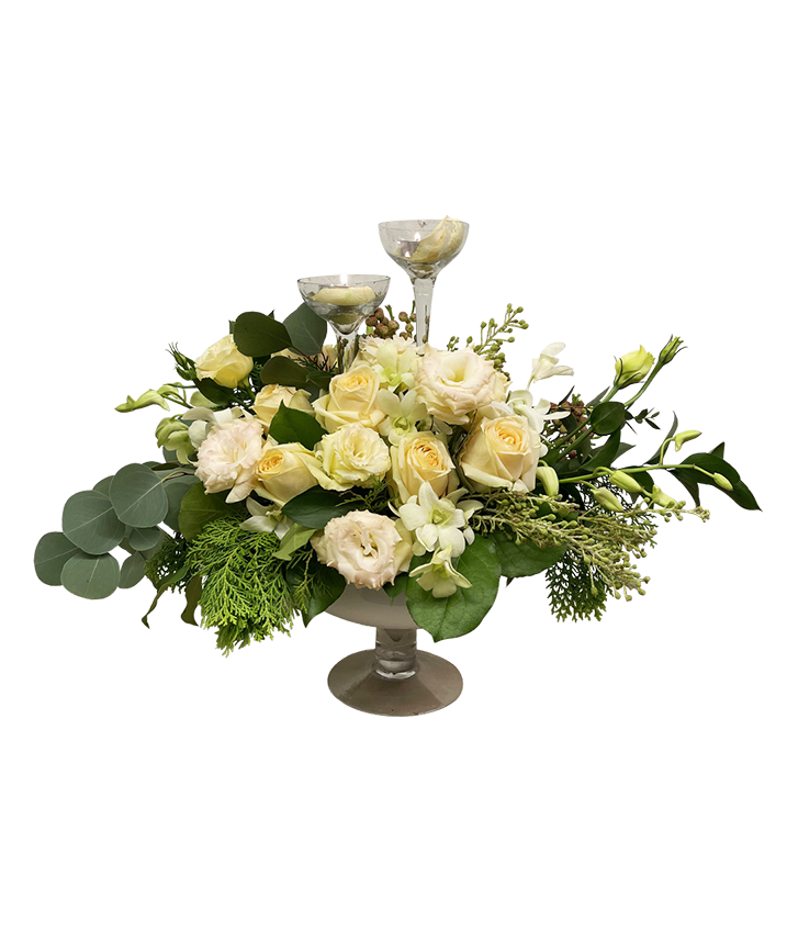 Champagne Elegance Table Top with Candles