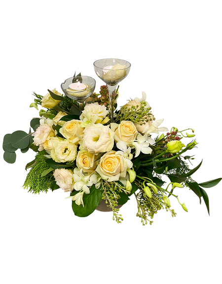 Champagne Elegance Table Top with Candles