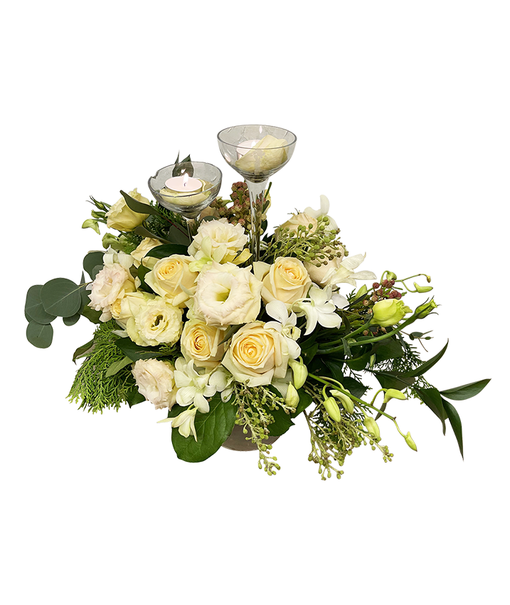 Champagne Elegance Table Top with Candles
