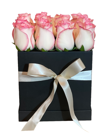 2Tone Pink Rose in Square Bloom Box