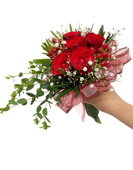 Bridal Hand Bouquet Red Rose ( Solemnization/ ROM/ Wedding )