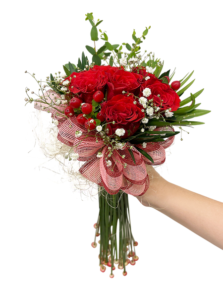 Bridal Hand Bouquet Red Rose ( Solemnization/ ROM/ Wedding )