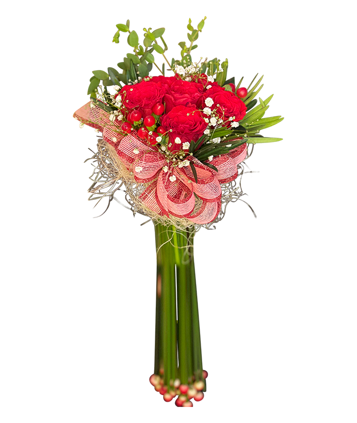 Bridal Hand Bouquet Red Rose ( Solemnization/ ROM/ Wedding )