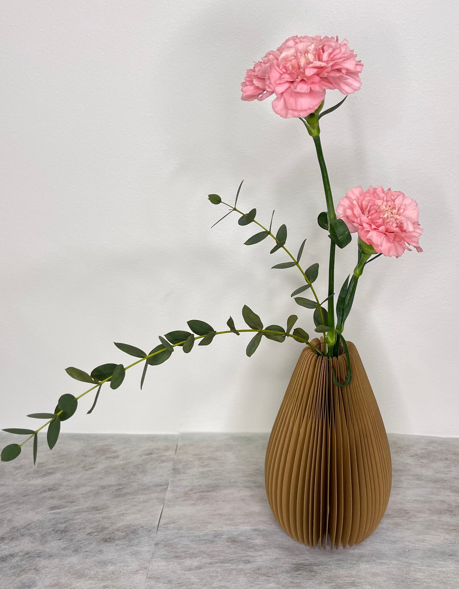 Carnations in Unique Foldable Vase