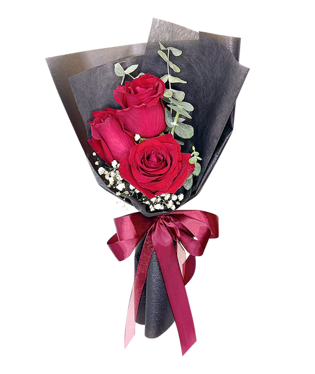 I Love You I 3 Gorgeous Red Rose Bouquet