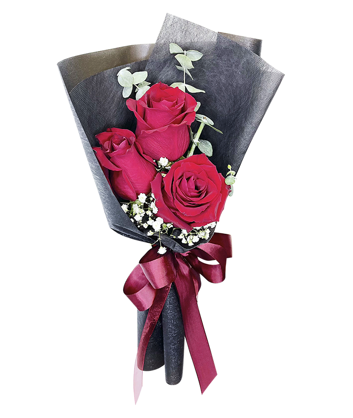I Love You I 3 Gorgeous Red Rose Bouquet