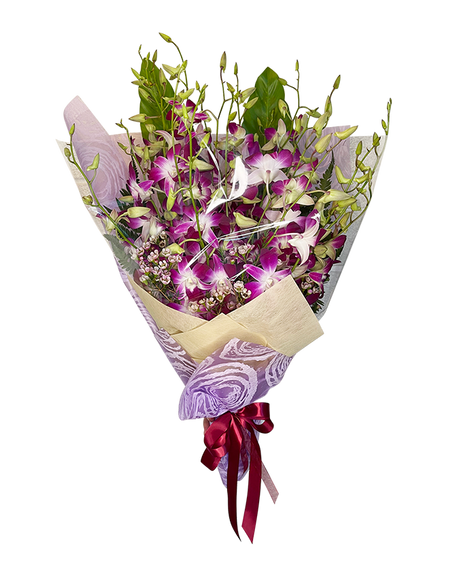 Exotic Deluxe Purple Mokara ( Purple Orchid Bouquet )