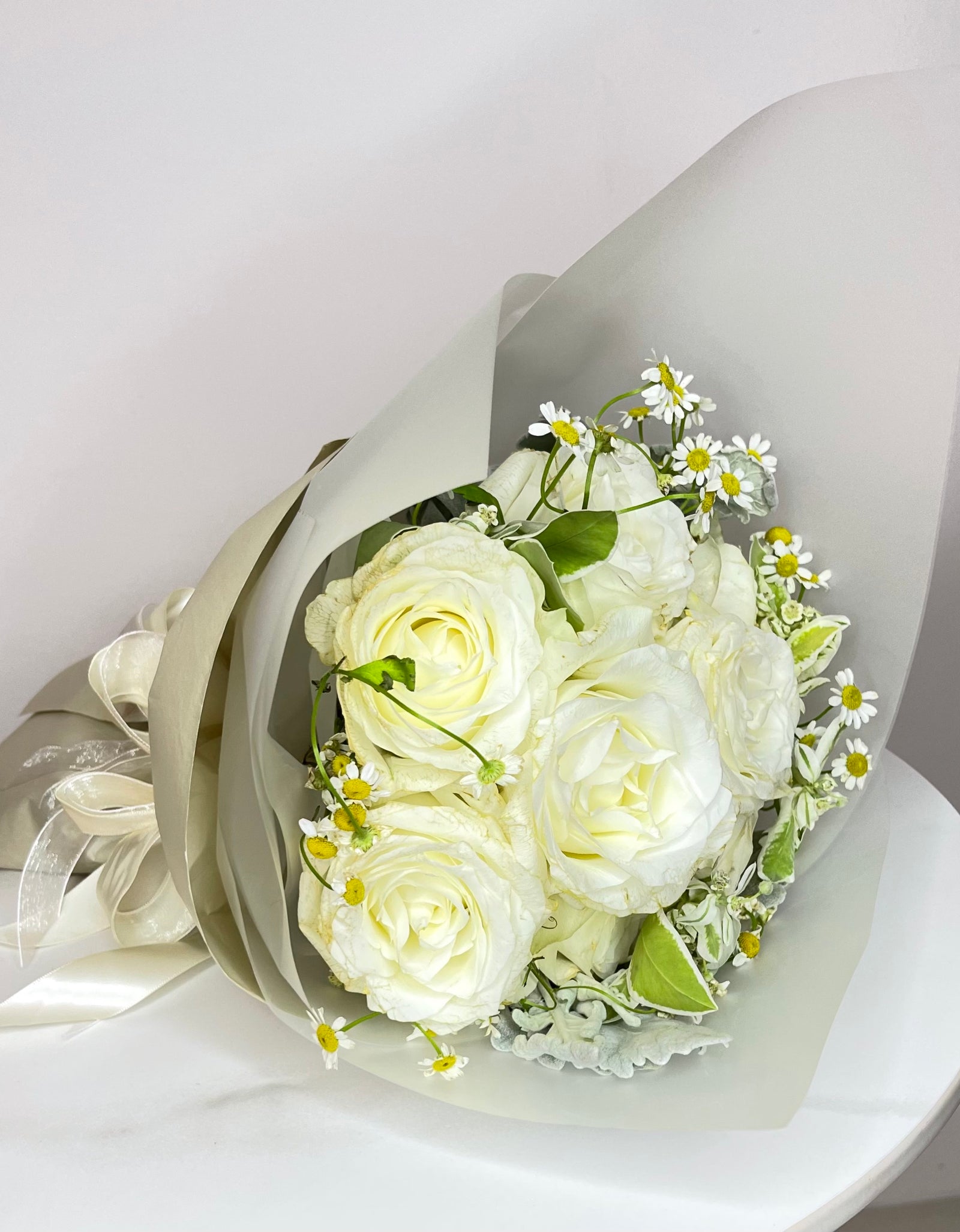 Dainty White Rose Bouquet