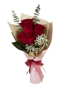 I Love You I 3 Red Rose Bouquet I Pink Wrap