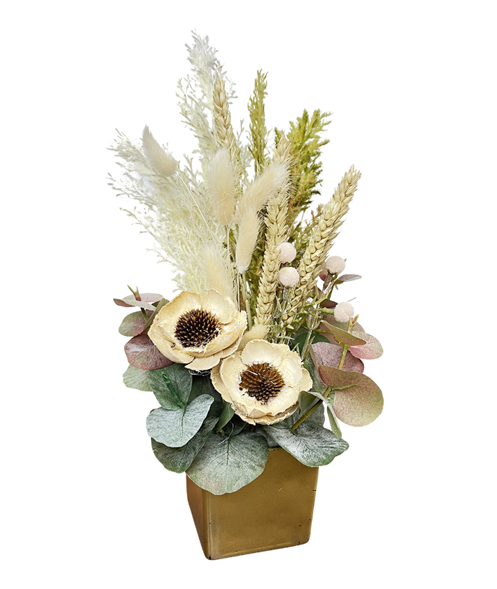 Golden Rustic Splendour Mini Square Vase
