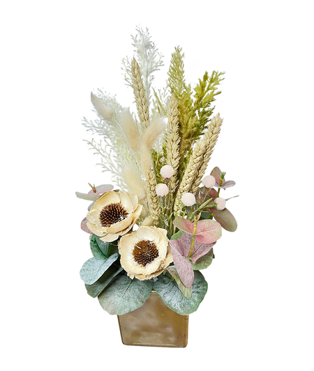 Golden Rustic Splendour Mini Square Vase