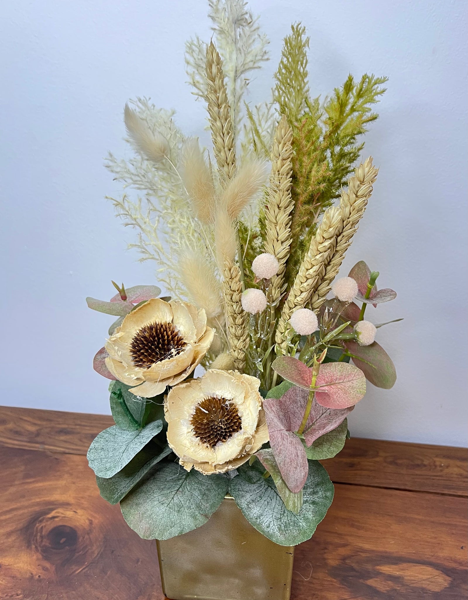 Golden Rustic Splendour Mini Square Vase