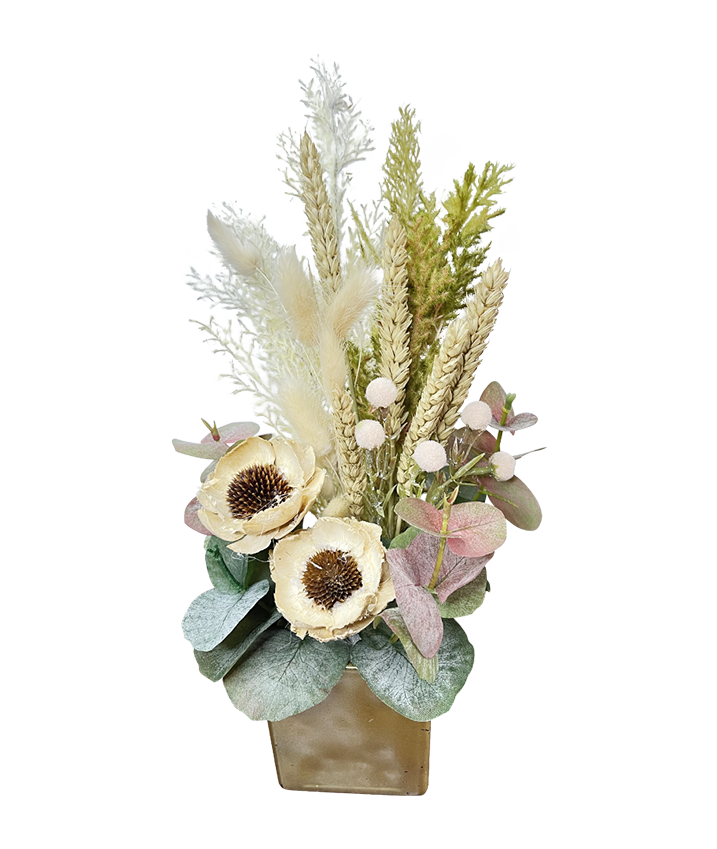 Golden Rustic Splendour Mini Square Vase