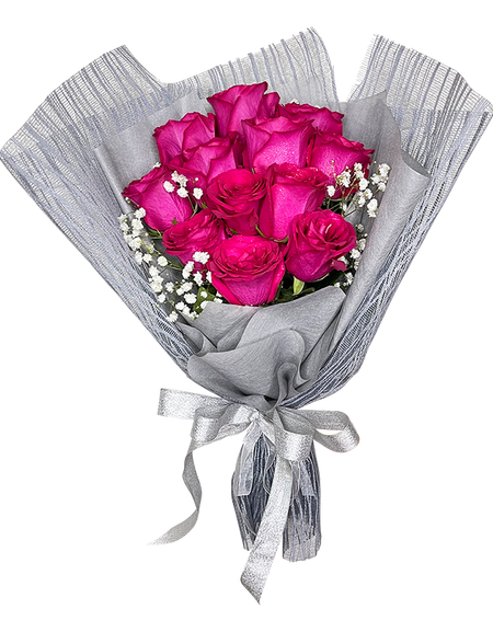 Luxurious Fuchsia Pink Rose Bouquet