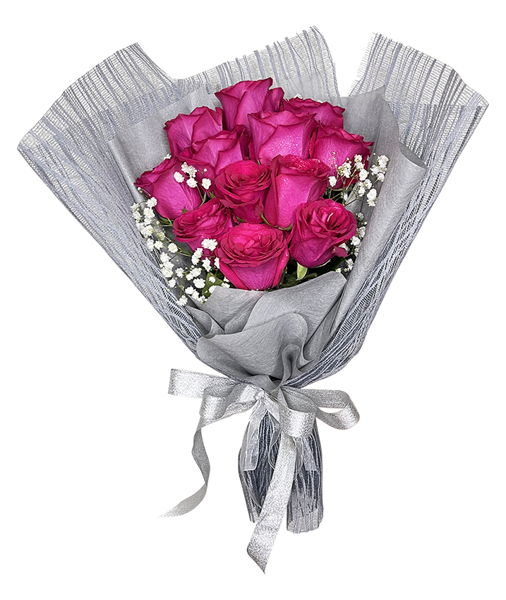 Luxurious Fuchsia Pink Rose Bouquet