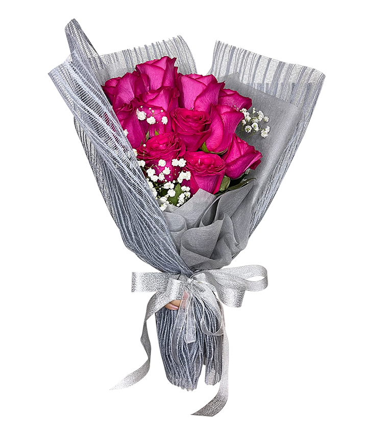 Luxurious Fuchsia Pink Rose Bouquet