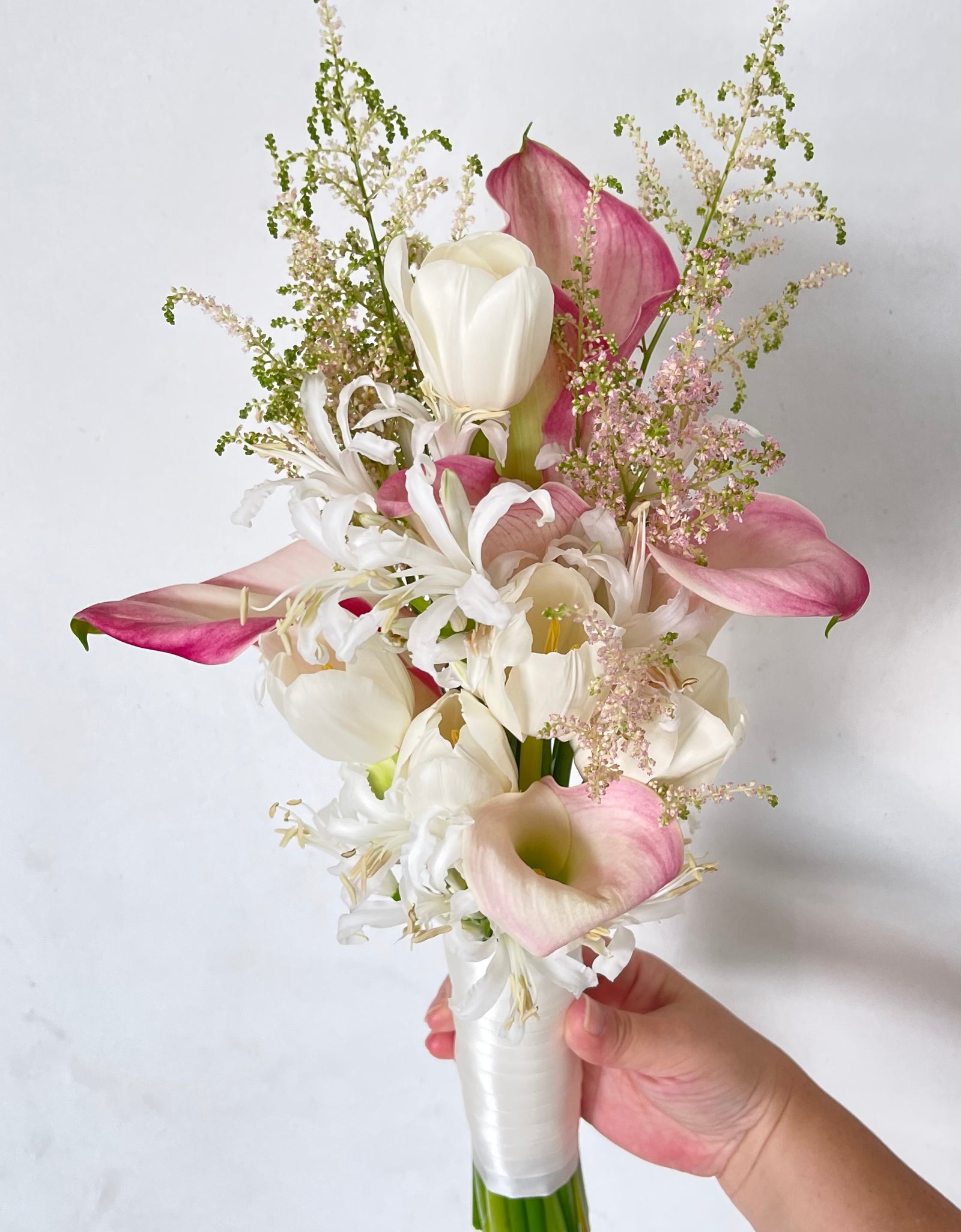 Elegant Calla Lilies and Tulip Bridal Bouquet  (ROM/Wedding Bouquet)