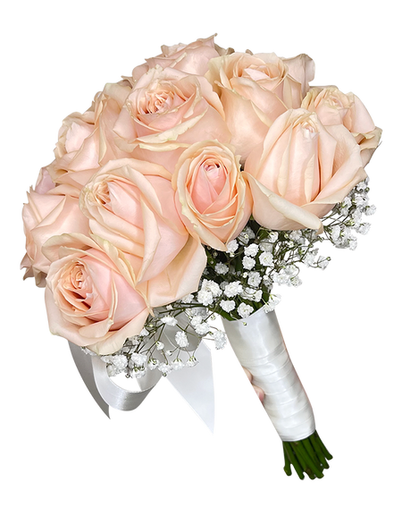 Bridal Hand Bouquet Rouge Champagne Rose ( Solemnization/ ROM/ Wedding )