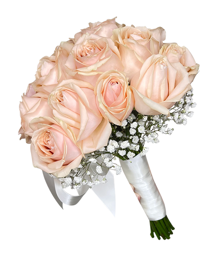 Bridal Hand Bouquet Rouge Champagne Rose ( Solemnization/ ROM/ Wedding )