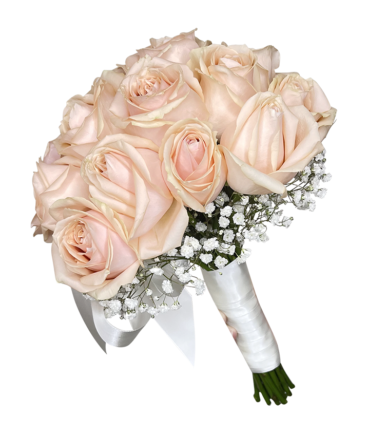 Bridal Hand Bouquet Rouge Champagne Rose ( Solemnization/ ROM/ Wedding )