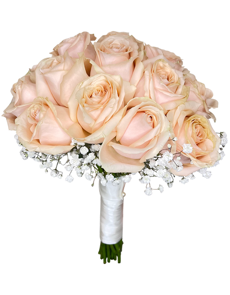 Bridal Hand Bouquet Rouge Champagne Rose ( Solemnization/ ROM/ Wedding )