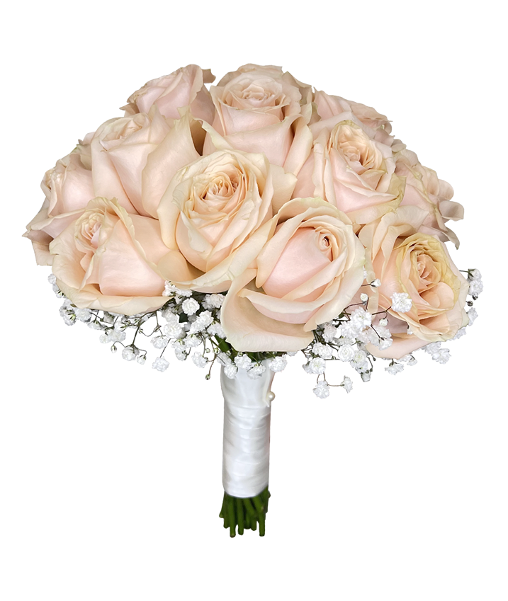 Bridal Hand Bouquet Rouge Champagne Rose ( Solemnization/ ROM/ Wedding )