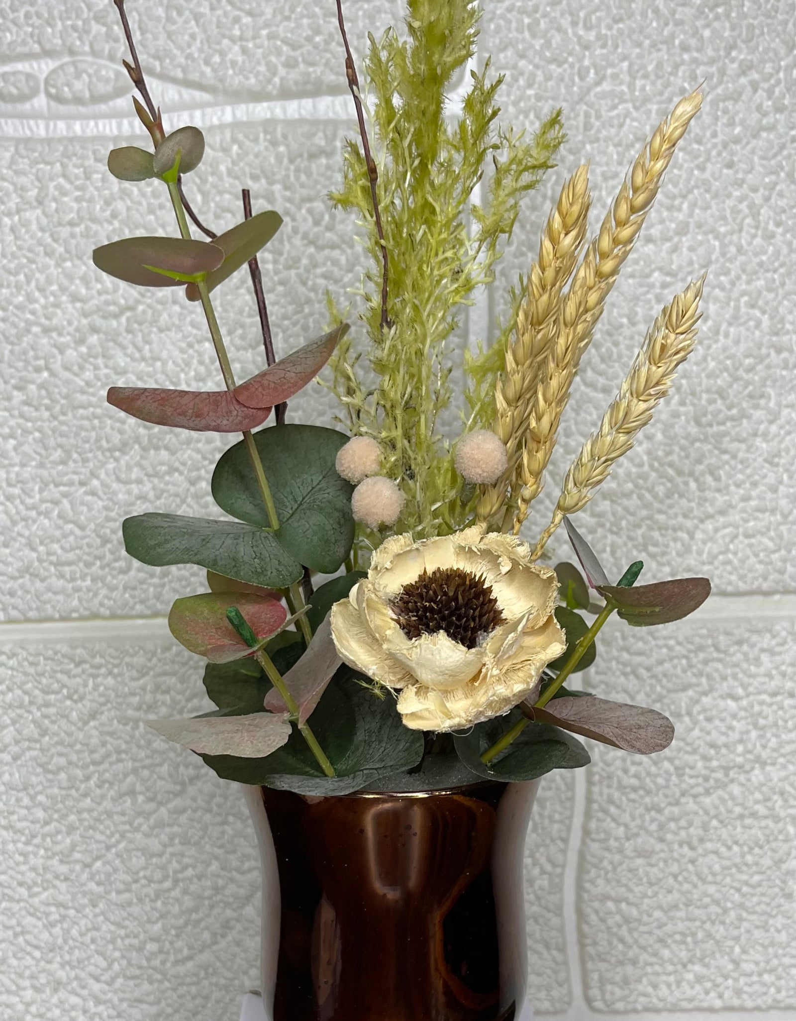 Golden Rustic Splendour Glass Vase