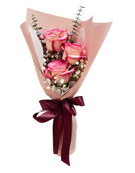 I Love You I 2 Tone Pink 3 Rose Bouquet