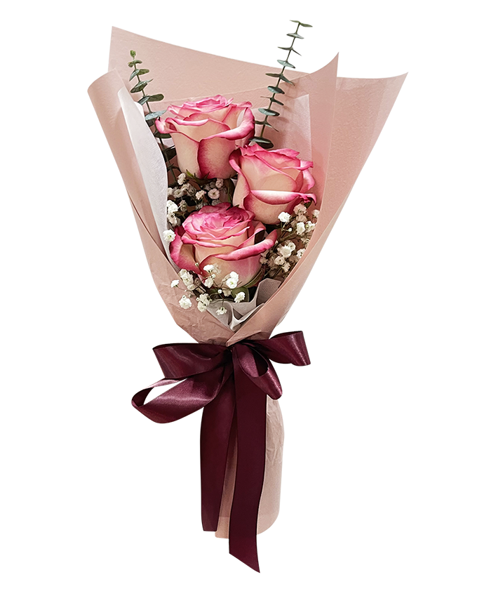 I Love You I 2 Tone Pink 3 Rose Bouquet