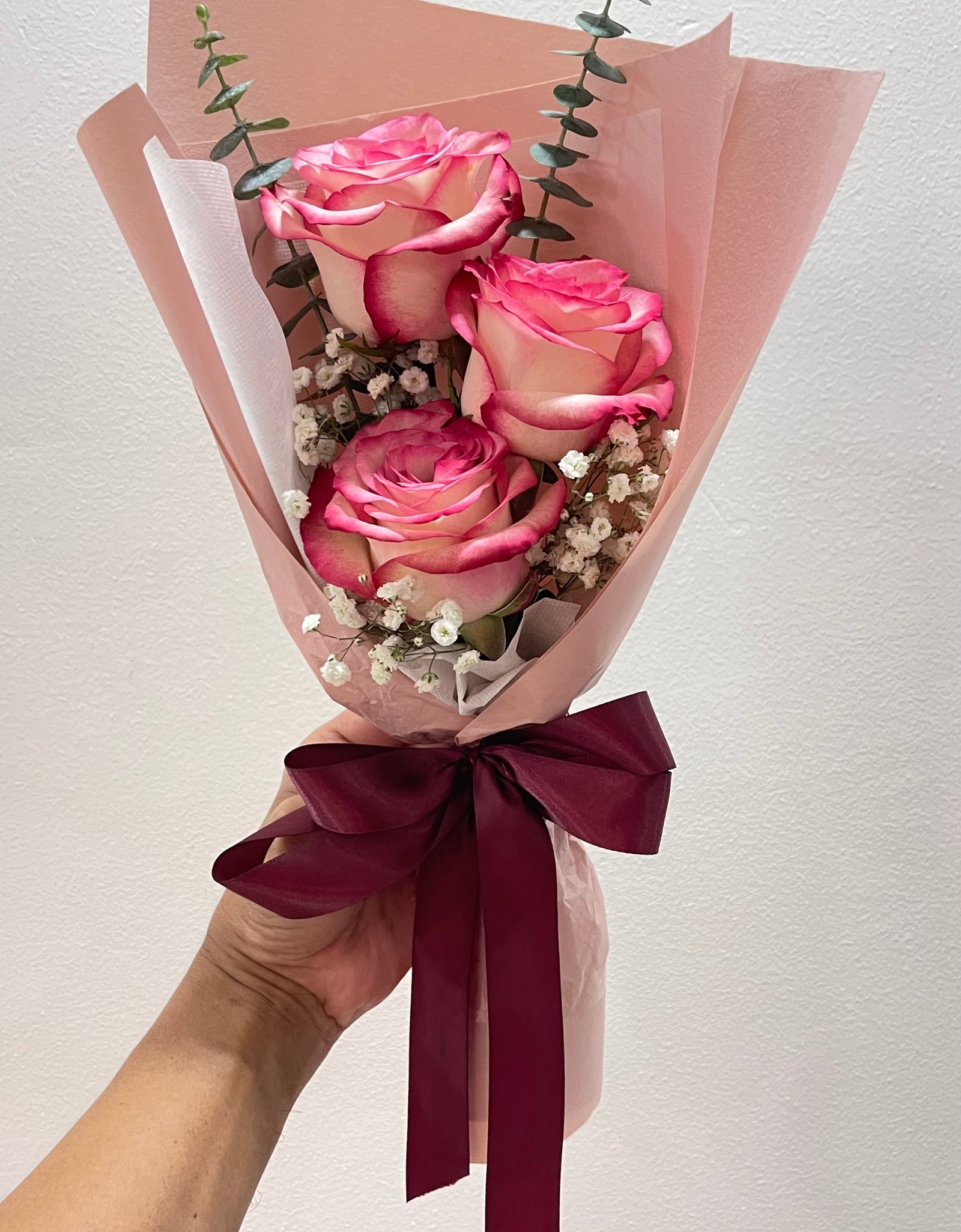 I Love You I 2 Tone Pink 3 Rose Bouquet