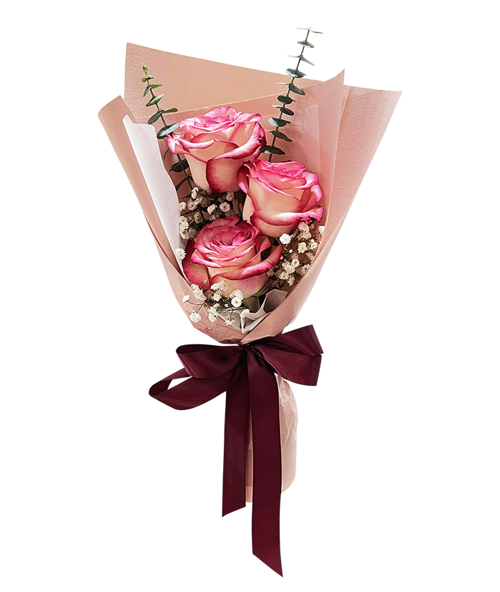 I Love You I 2 Tone Pink 3 Rose Bouquet