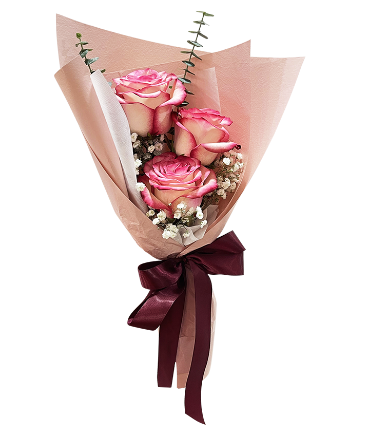 I Love You I 2 Tone Pink 3 Rose Bouquet