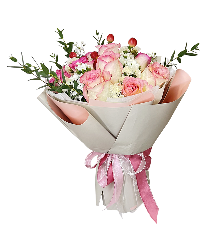 Two -Tone Blush Pink Rose Bouquet