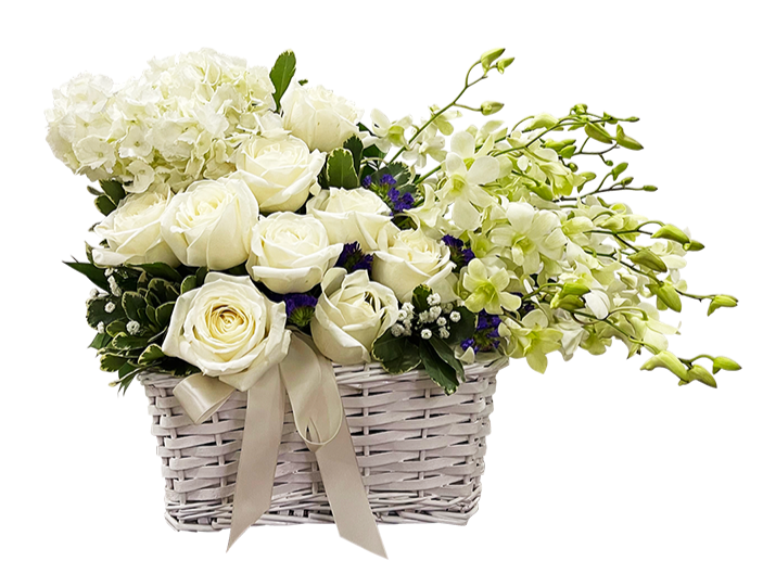 White Bloom Basket