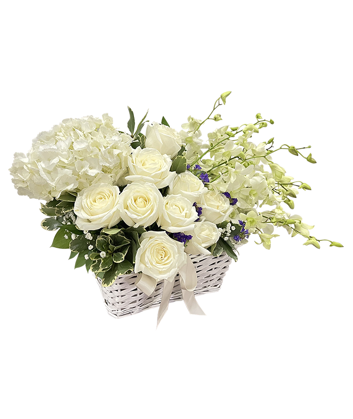 White Bloom Basket