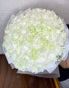 99 white roses bouquet - love forever