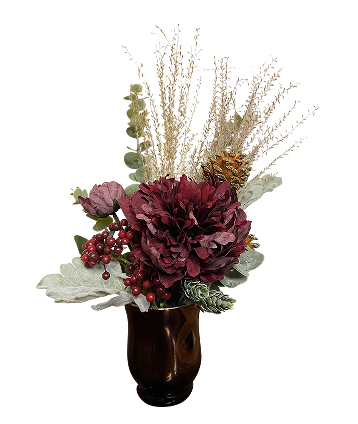 Red Rustic Splendour Mini Bronze Glass Vase