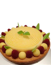 Lemon pie with fresh raspberry +  butter lemon zest crust
