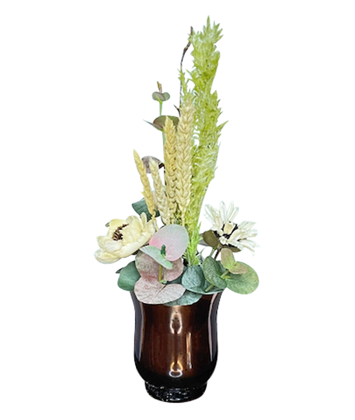 Golden Rustic Splendour Glass Vase