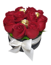 Gorgeous Red Roses w Ferrero Rocher Chocolate (round)