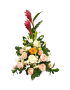Pink and White Roses with Red Ginger