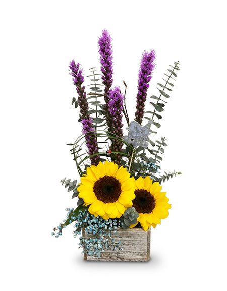 Sun-Kissed Floral Crate