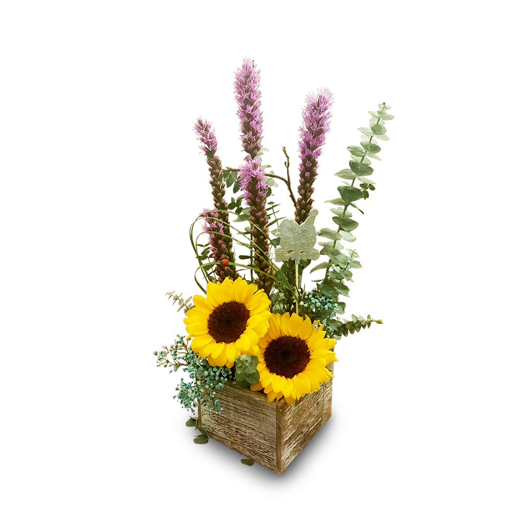 Sun-Kissed Floral Crate